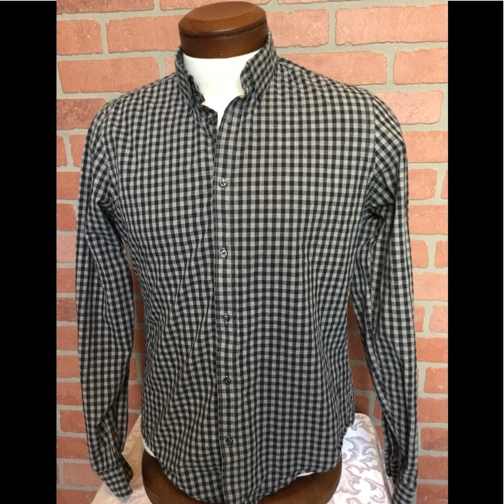 Zara Man Men's button front Shirt plaid size M Slim Fit